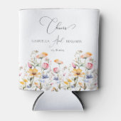 水彩メドウワイルドフラワー応援結婚ズ 缶クーラー (正面)