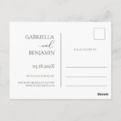 水彩メドウワイルドフラワー日付の結婚保存 ポストカード (裏面)