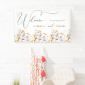 水彩メドウワイルドフラワー結婚の歓迎 横断幕 (インサイチュ)