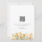 水彩メドウワイルドフラワー結婚のQRコード セーブザデート (裏面)