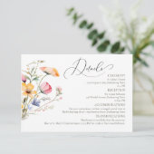 水彩メドウワイルドフラワー結婚ズ詳細 エンクロージャーカード (スタンド正面)