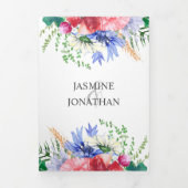 水彩メドウワイルドフラワー結婚ズ | 三つ折り招待状 (カバー)