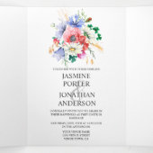 水彩メドウワイルドフラワー結婚ズ | 三つ折り招待状 (内部中)