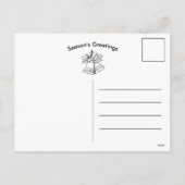 水彩メリークリスマスと新年おめでとう シーズンポストカード (裏面)