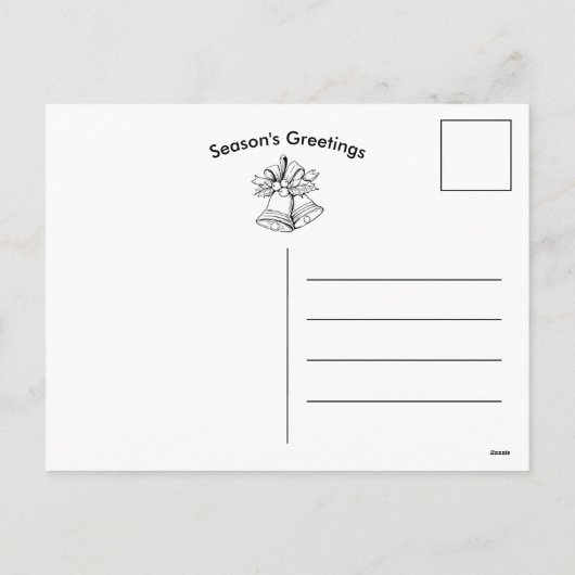 水彩メリークリスマスと新年おめでとう シーズンポストカード (裏面)