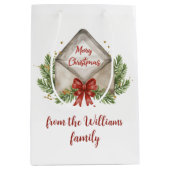 水彩メリークリスマスエンベロープ ミディアムペーパーバッグ (正面)
