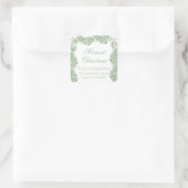 水彩メリークリスマスガーランドヴィンテージ スクエアシール (バッグ)