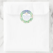 水彩メリークリスマスガーランドヴィンテージ ラウンドシール (バッグ)