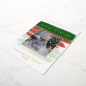 水彩メリークリスマスゴールドフォイルフォトカード 箔シーズンカード (回転した状態)