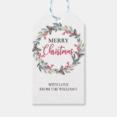 水彩メリークリスマスビーフギフトラベル ギフトタグ (正面)