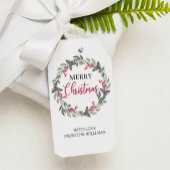 水彩メリークリスマスビーフギフトラベル ギフトタグ