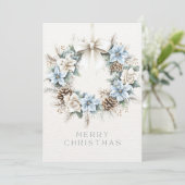 水彩メリークリスマスピネコンリース シーズンカード (スタンド正面)