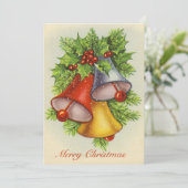 水彩メリークリスマスホリーレッドイエローベル シーズンカード (スタンド正面)