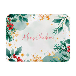 水彩メリークリスマスマグネット離れ付き マグネット