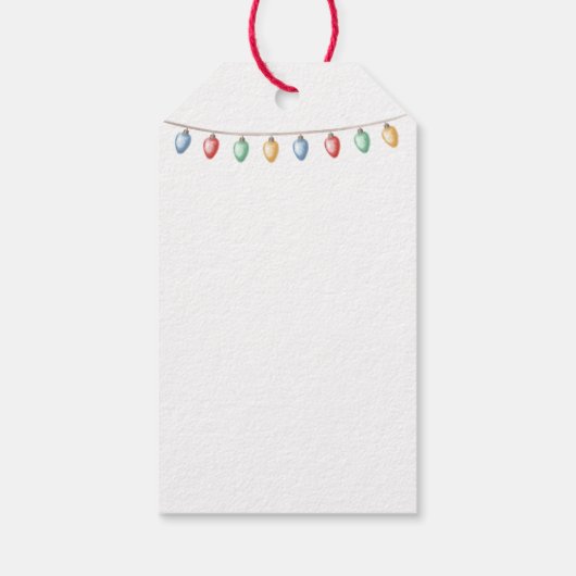 水彩メリークリスマスライトツリーモダン ギフトタグ (裏面)