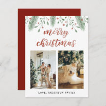 水彩メリークリスマス書道2枚写真