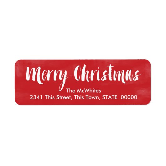水彩メリークリスマス |カスタム住所 シール (正面)