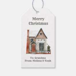 水彩メリークリスマス ギフトタグ