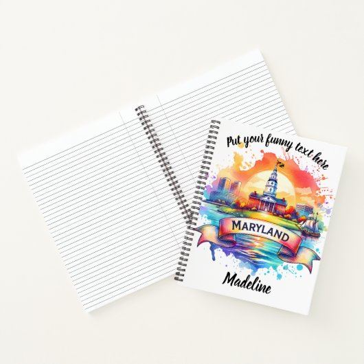 水彩メリーランド州のハイライト ノートブック (内部)