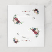 水彩メルロネイビーブルーフローラテーブル番号 プレイスカード (外部開封)