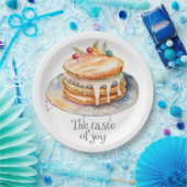 水彩メープルシロップ付きパンケーキ ペーパープレート (パーティー)