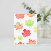 水彩メープルリーフパターン ポストカード (スタンド正面)