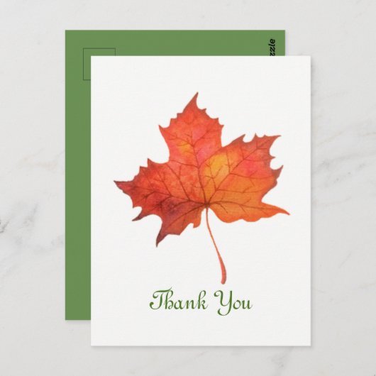 水彩メープルリーフ ポストカード (正面/裏面)