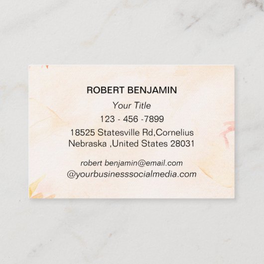 水彩メープルリーフ 名刺 (裏面)