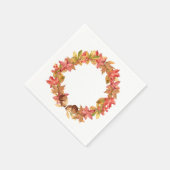 水彩メープル葉の、どんぐり、果実 スタンダードカクテルナプキン (角)