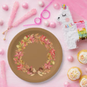 水彩メープル葉の、どんぐり、果実 ペーパープレート (パーティー)