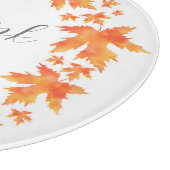 水彩メープル葉リース カッティングボード (角)