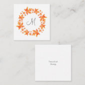 水彩メープル葉リース ノートカード (正面/裏面)