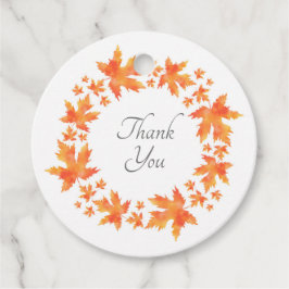 水彩メープル葉リース フェイバータグ