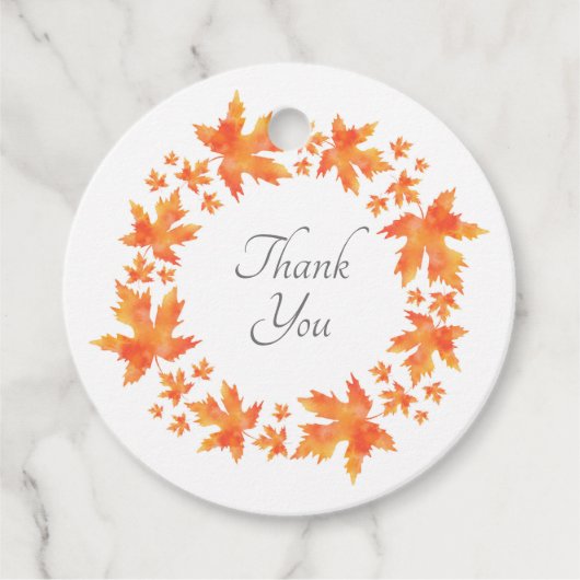 水彩メープル葉リース フェイバータグ (正面)
