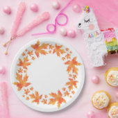 水彩メープル葉リース ペーパープレート (パーティー)