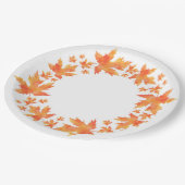 水彩メープル葉リース ペーパープレート (アングル)