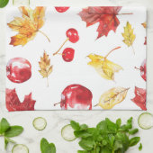 水彩メープル離れ、さくらんぼ、リンゴ キッチンタオル (折り畳み)