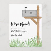 水彩メールボックス引っ越しましたの移動 案内ポストカード (正面)