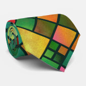水彩モザイクカラフルタイ市松模様にプ ネクタイ (ロール)