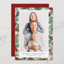 水彩モダンなクリスマスの葉の植物