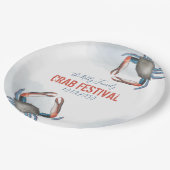 水彩モダンなルースチックブルークラブエレガント ペーパープレート (アングル)