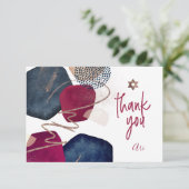 水彩モダンアブストラクト ミツヴァー 感謝カード (スタンド正面)