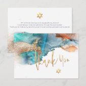 水彩モダンアブストラクト ミツヴァー 感謝 (正面/裏面)