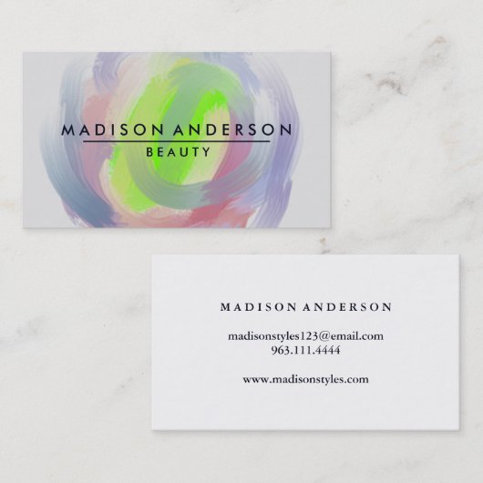 水彩モダンシンプルクラシック&美しい 名刺 (正面/裏面)