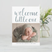 水彩モダンスクリプシンプルト2フォト誕生 案内状 (スタンド正面)