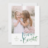 水彩モダンスクリメリープトと明るい祝日  シーズンカード (正面)