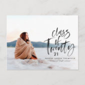 水彩モダンタイポグラフィ大学院写真 インビテーションポストカード (正面)