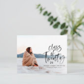 水彩モダンタイポグラフィ大学院写真 インビテーションポストカード (スタンド正面)