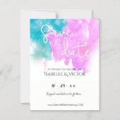 水彩モダンデザインカリグラフィー マグネット招待状 (正面)