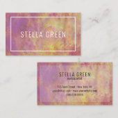 水彩モダントレンディー紫オレンジ 名刺 (正面/裏面)